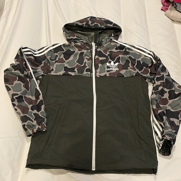 adidas Jackets & Coats Adidas Mens Camo Wind Breaker Zip Up Jacket